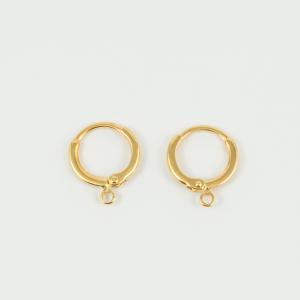 Earring Base Hoops Gold 1.6cm