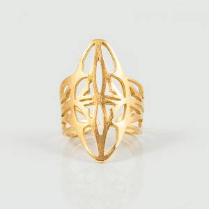 Perforated Ring Gold 2.5x1.7cm