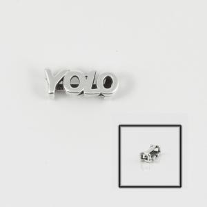 Metal YOLO Silver 1.5x0.6cm