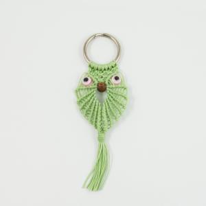 Key Ring Knitted Owl Light Green