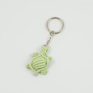 Key Ring Knitted Turtle Light Green