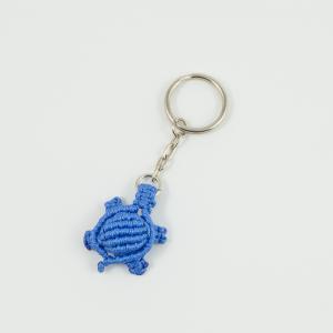 Key Ring Knitted Turtle Blue
