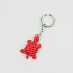 Key Ring Knitted Turtle Red