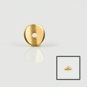 Gold Plated Grained Button 9x8mm