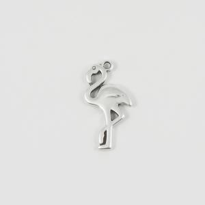 Metal Flamingo Silver 2.5x1.3cm