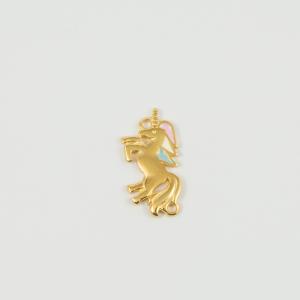Μονόκερως Χρυσός Σμάλτο 2.3x1.2cm