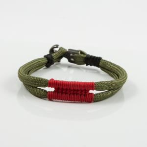 Mountaineering Bracelet Khaki-Red