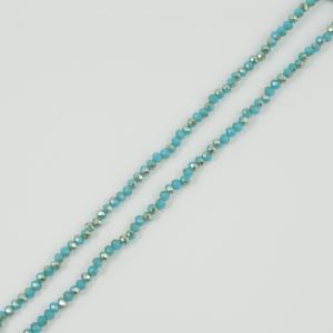 Polygonal Beads Turquoise Iridescent 4mm