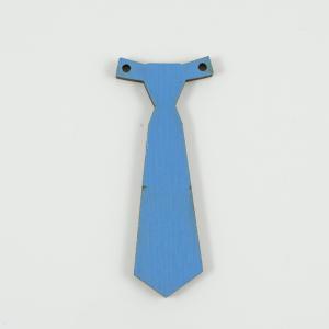 Ξύλινη Γραβάτα Μπλε 6.5x2.5cm