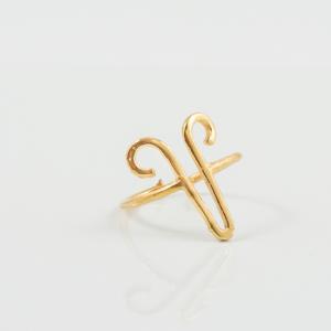 Metal Ring Gold Aries