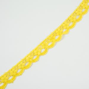 Knitted Braid Yellow Flowers 3cm