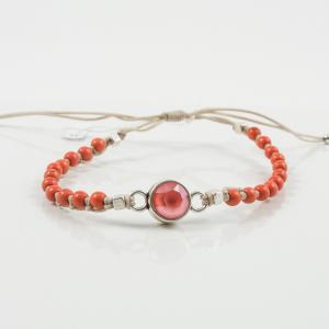 Bracelet Howlite Beads Coral