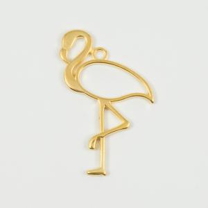 Metal Flamingo Gold 5x3.5cm