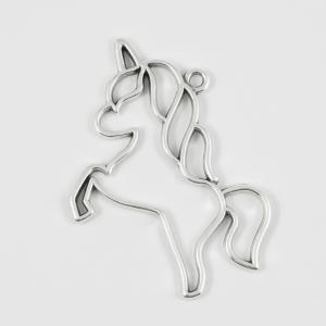 Metal Unicorn Silver 5.9x4.3cm