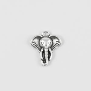 Metal Elephant Silver 1.8x1.6cm