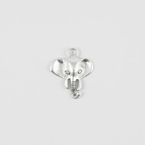 Metal Elephant Silver 2.5x2.1cm