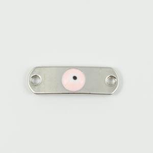 Plate Silver Eye Enamel Pink 2.6x0.8cm