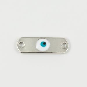 Plate Silver Eye White 2.6x0.8cm
