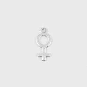 Σύμβολο Θηλυκό Ασημί 1.8x0.8cm