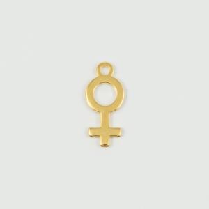 Symbol Female Gold 1.8x0.8cm
