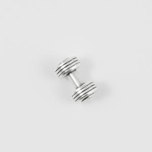 Metal Dumbbell Silver 1.4x0.8cm