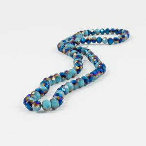 Polygonal Beads Turquoise-Blue 6mm