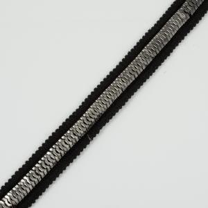 Ribbon with Chain Black-Gun 25mm