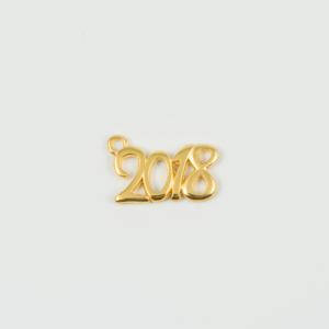Metal "2018" Gold 2x1.3cm
