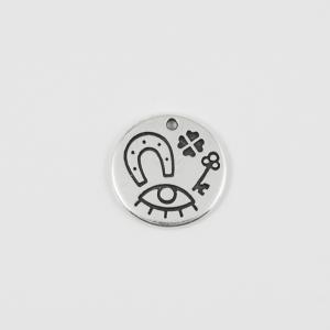 Plate Silver Design Charms 2.5cm