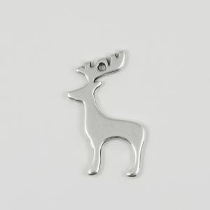 Metal Deer Silver 3.9x2.5cm