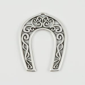 Perforated Horseshoe Silver 5x3.7cm