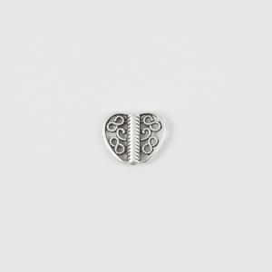 Perforated Passed Heart Silver 1.7x1.4cm