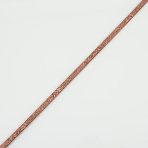 Flat Leather Glitter Copper 5mm