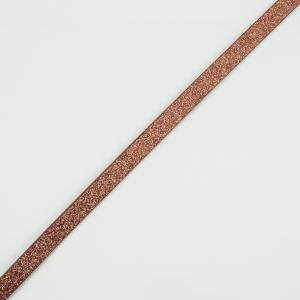 Flat Leather Glitter Copper 10mm