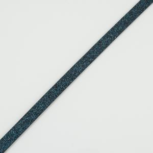 Flat Leather Glitter Blue 10mm