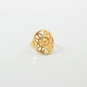 Perforated Ring Gold 2x2cm