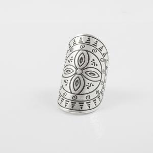 Δαχτυλίδι Αζτεκικό Ασημί 3.7x2.1cm
