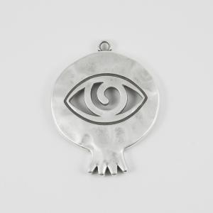 Metal Pomegranate-Eye Silver 6.2x4.9cm