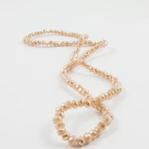 Polygonal Beads Beige Iridescent 4mm