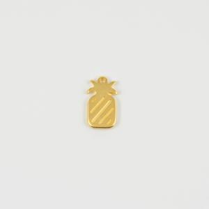 Metal Pineapple Gold 1.5x0.9cm