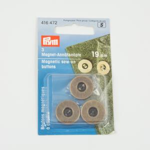 Magnetic Sew-on Buttons Bronze 1.7cm