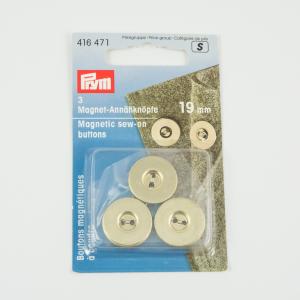 Magnetic Sew-on Buttons Gold 1.7cm