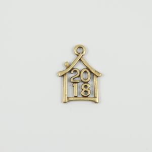 Bronze "2018" House 2.6x1.9cm