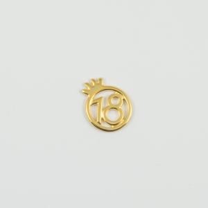 Metal "18-Crown" Gold 1.7x1.3cm