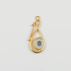 Gold "18" Eye Enamel Gray 3.5x1.5cm