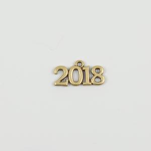 Metal "2018" Bronze 2.1x1.1cm