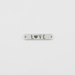 Πλακέτα "Love" Ασημί 2.5x0.5cm