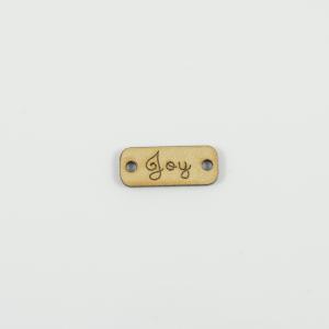 Ξύλινη Πλακέτα "Joy" Χρυσή 2.2x0.9cm