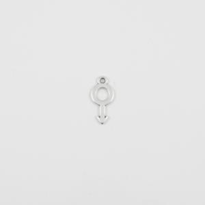 Male Symbol Silver 1.8x0.9cm