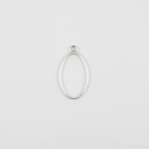Oval Outline Silver 3.1x1.6cm